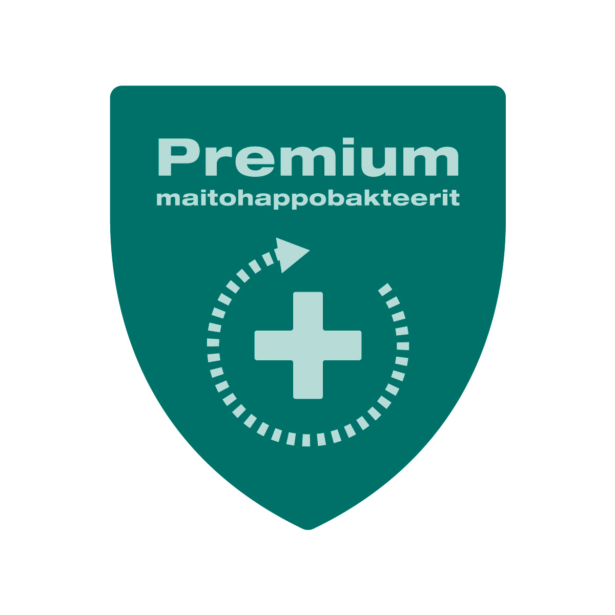 Vihreä kilpi, jossa lukee premium maitohappobakteerit.